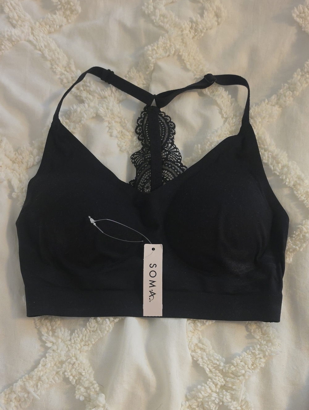 Soma Black Lace-Back Wireless Bralette